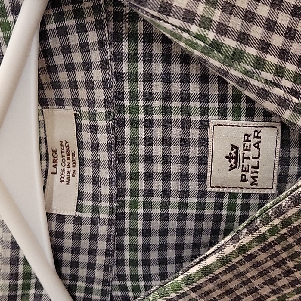 Peter Millar Button-Down - Green - Large - image 5